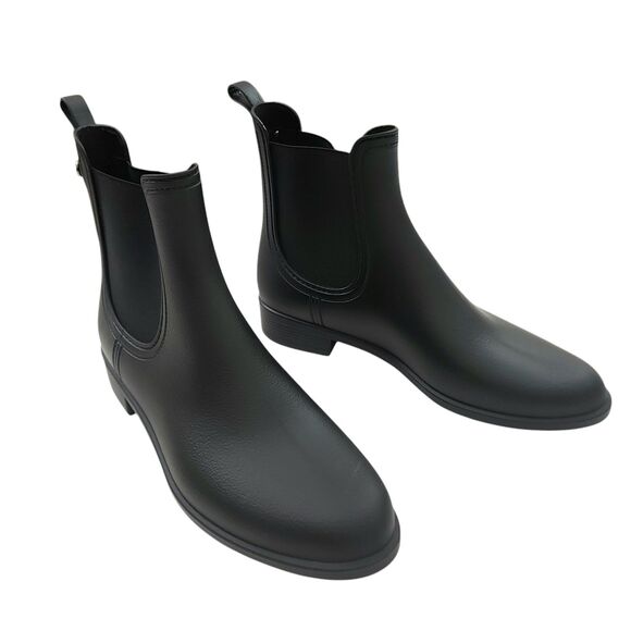 Aldo Rain Boots Womens 10 Black Chelsea Ankle Winter Slip On Flat Heel Spain - Picture 1 of 13